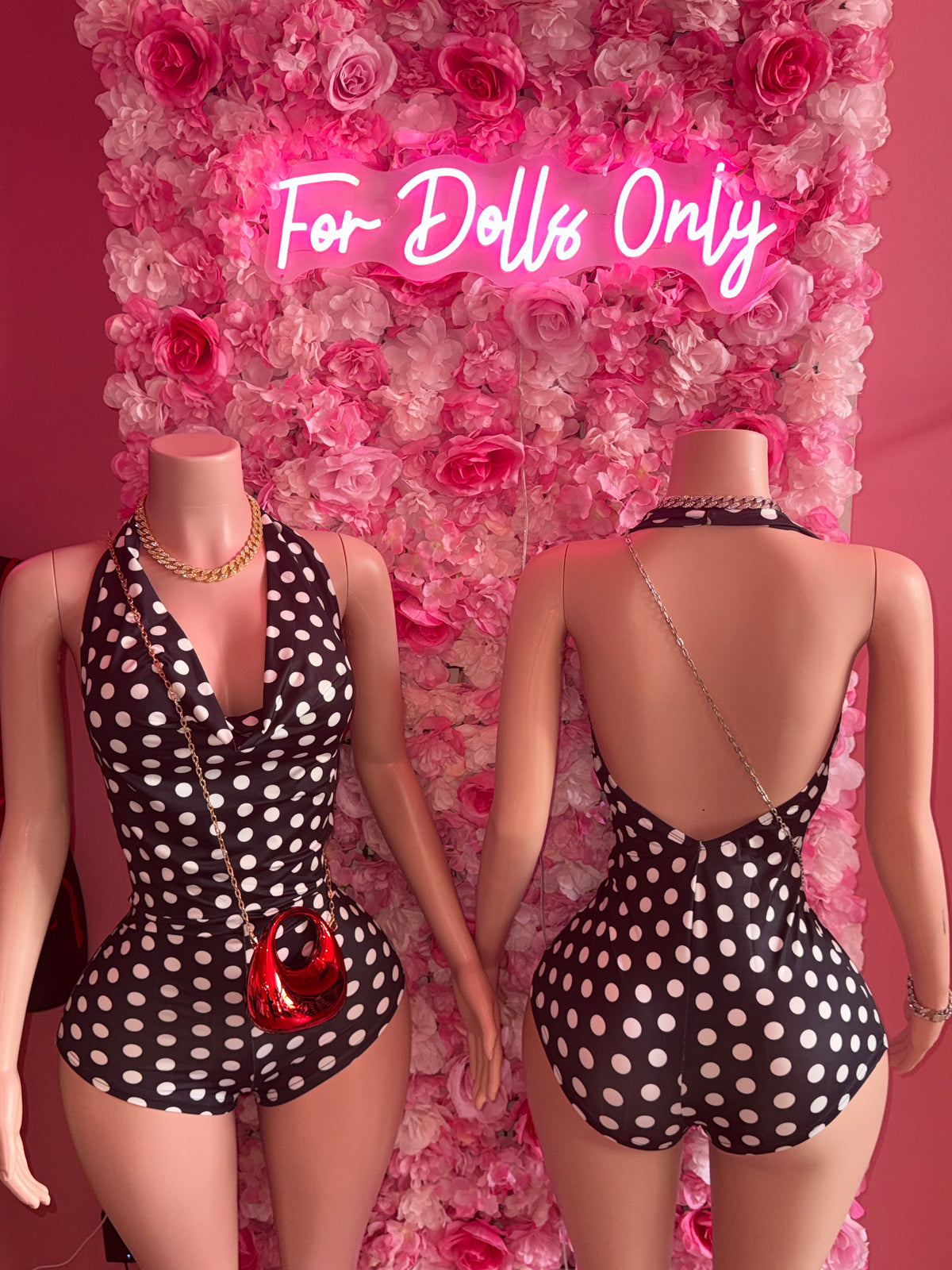 Polka Dot Halter Neck Romper