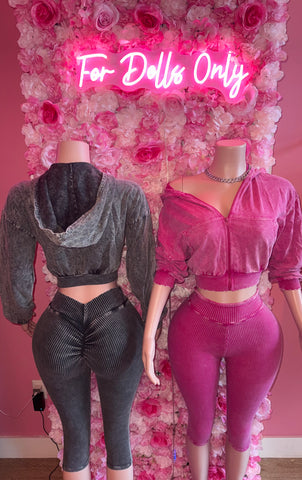 Kimberly Acid Washed Capri Set