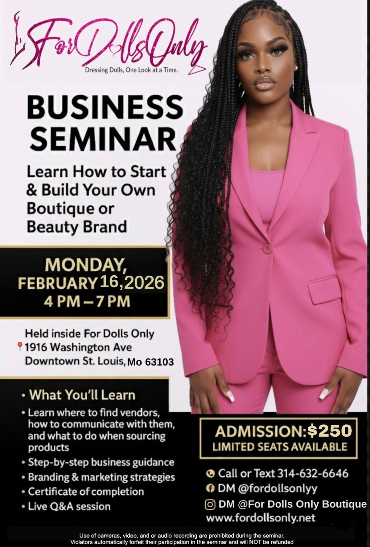 For Dolls Only Business Seminar