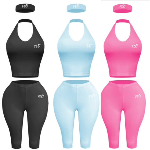 FDO Ultimate Baddie Capri Set XS-XL HEADBAND INCLUDED