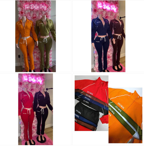 Heavy On The Doll Jogging Suit **XS-XL ❤️🤎💙🖤🧡💚