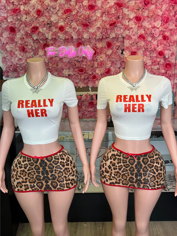 Sequin Leopard Mini Skirt