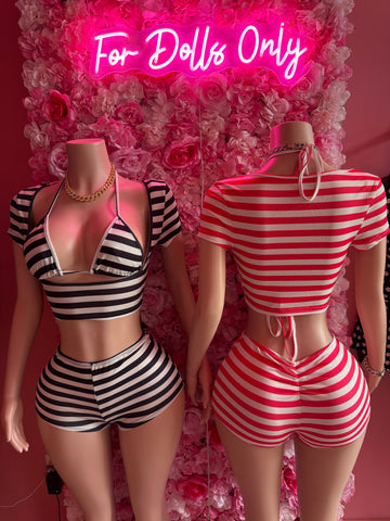 Bad Doll Striped Short Set