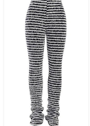 Women’s Stripped Fuzzy Stacked Pants