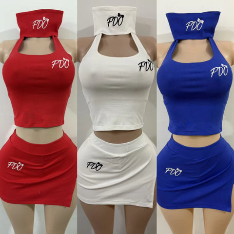 FDO Ultimate 3 Piece Baddie SKORT Set *XS-XL HEADBAND INCLUDED