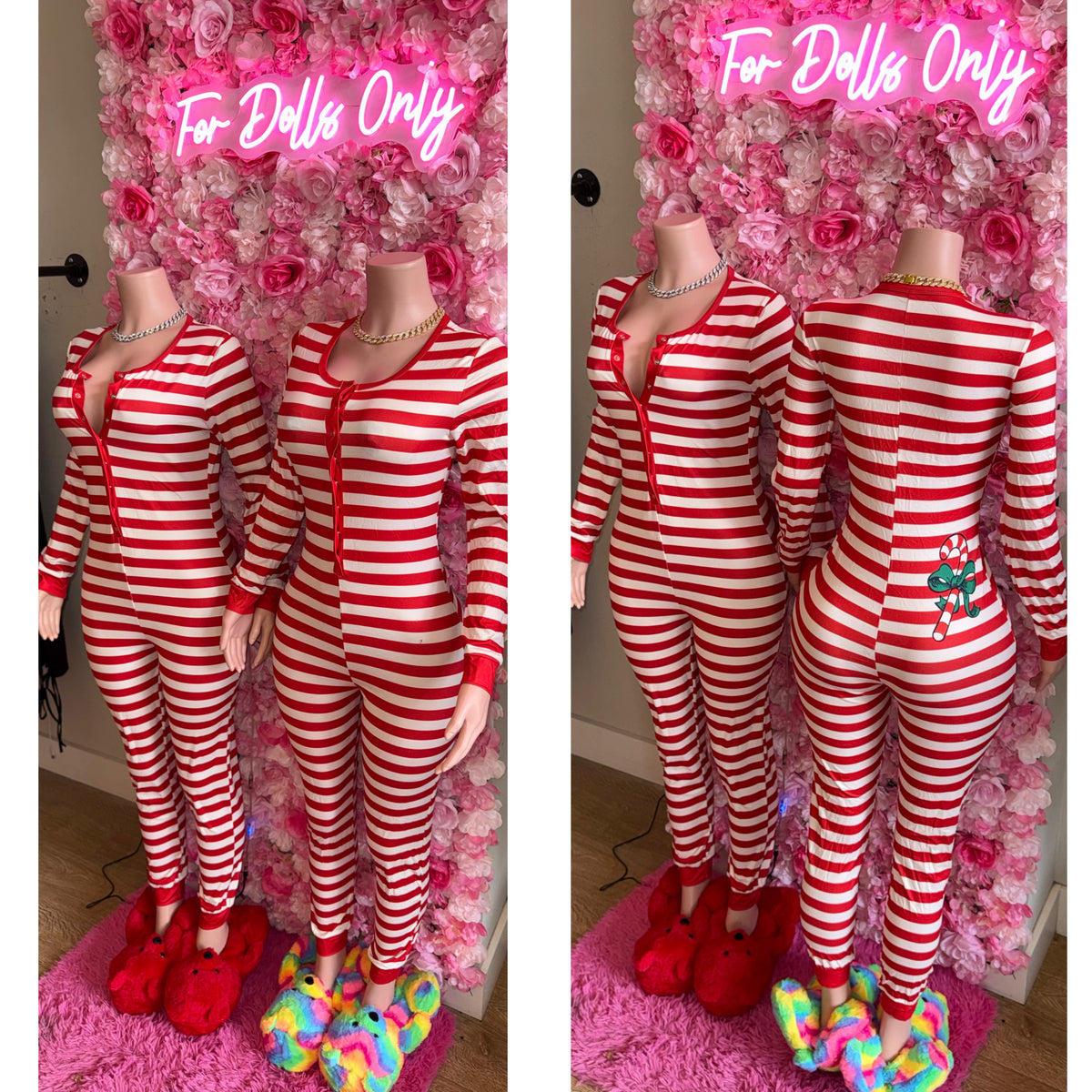 Candy Cane Christmas Pajamas SMALL-XL