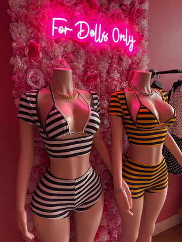 Bad Doll Striped Short Set