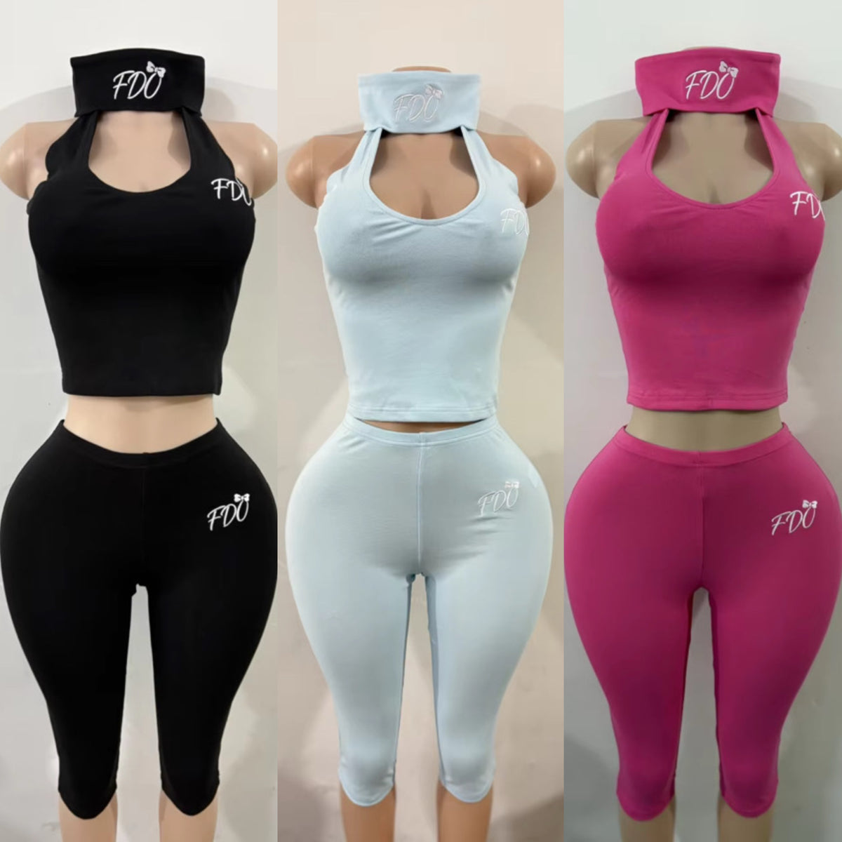FDO Ultimate Baddie Capri Set XS-XL HEADBAND INCLUDED
