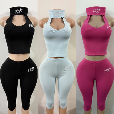 FDO Ultimate Baddie Capri Set XS-XL HEADBAND INCLUDED