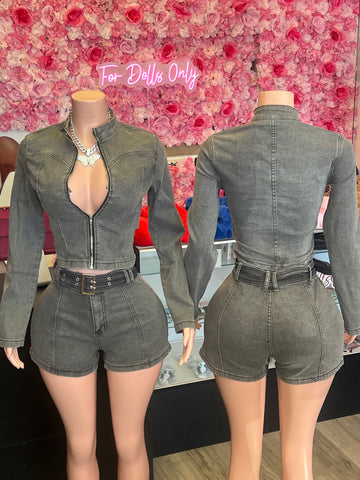 Denim Doll Short Set