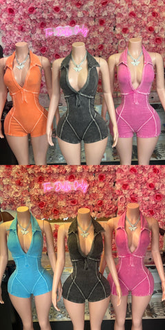 Jamie Acid Washed Rompers