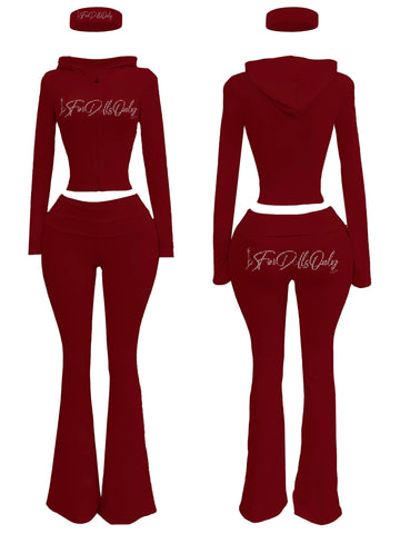 The Soft Life Lounge Set With Headband by
For Dolls Only **XS-XL JOGGING SUIT WITH RHINESTONE LOGO