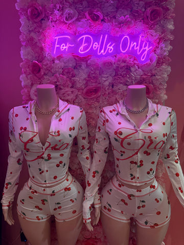GIAA Cherry & Tiger Print Short Set SMALL-XL 🐅🍒
