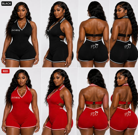 Out Of Your League Romper by For Dolls Only XS-LARGE- logo on front and back