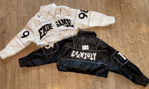 End Game Oversized Cropped Pu Leather Jacket