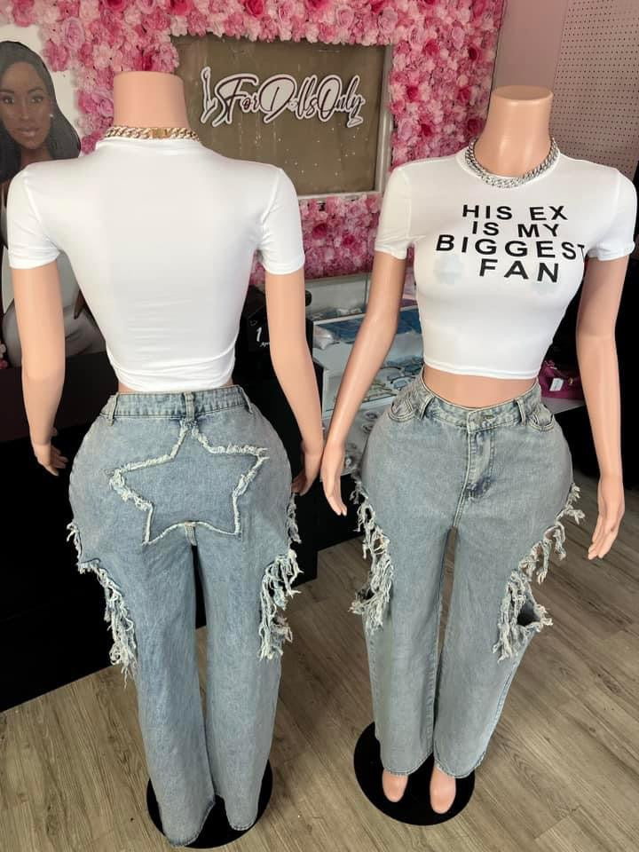 Biggest Fan Crop Top * WHITE