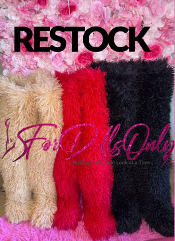 Statement Fur Boots **THIGH HIGH LENGTH ONLY***RUN SMALL SIZE UP ❤️🖤🤎