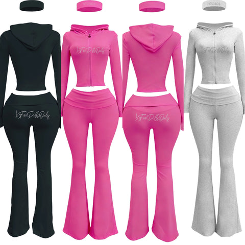 The Soft Life Lounge Set With Headband by
For Dolls Only **XS-XL JOGGING SUIT WITH RHINESTONE LOGO