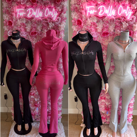 The Soft Life Lounge Set With Headband by
For Dolls Only **XS-XL JOGGING SUIT WITH RHINESTONE LOGO