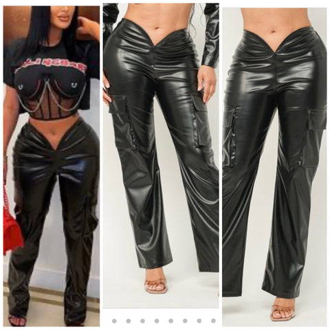 Cargo Leather Pants