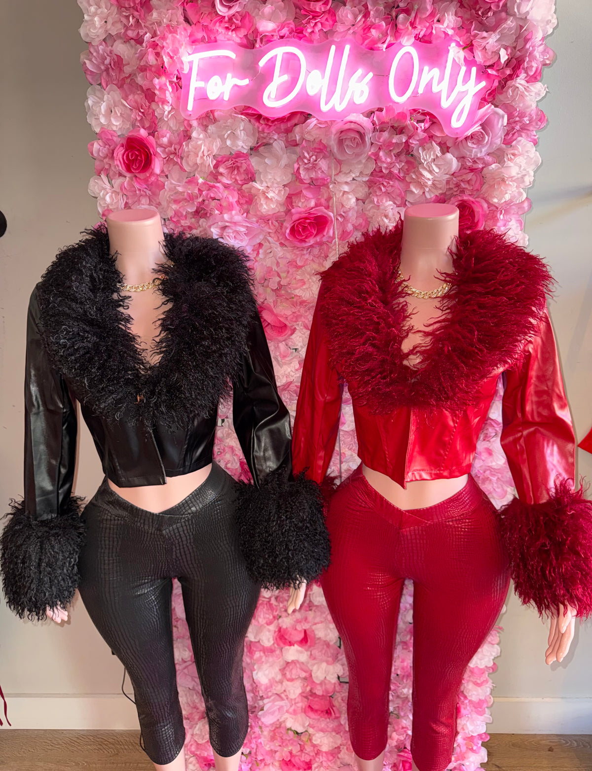 Faux Fur Pu Leather **JACKET ONLY***- SMALL-XL