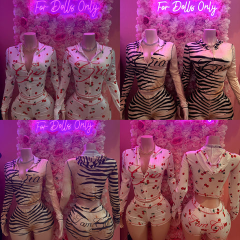 GIAA Cherry & Tiger Print Short Set SMALL-XL 🐅🍒