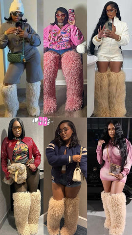 Statement Fur Boots **THIGH HIGH LENGTH ONLY***RUN SMALL SIZE UP ❤️🖤🤎