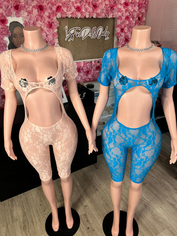 Chasity Mesh Romper *PINK & BLUE