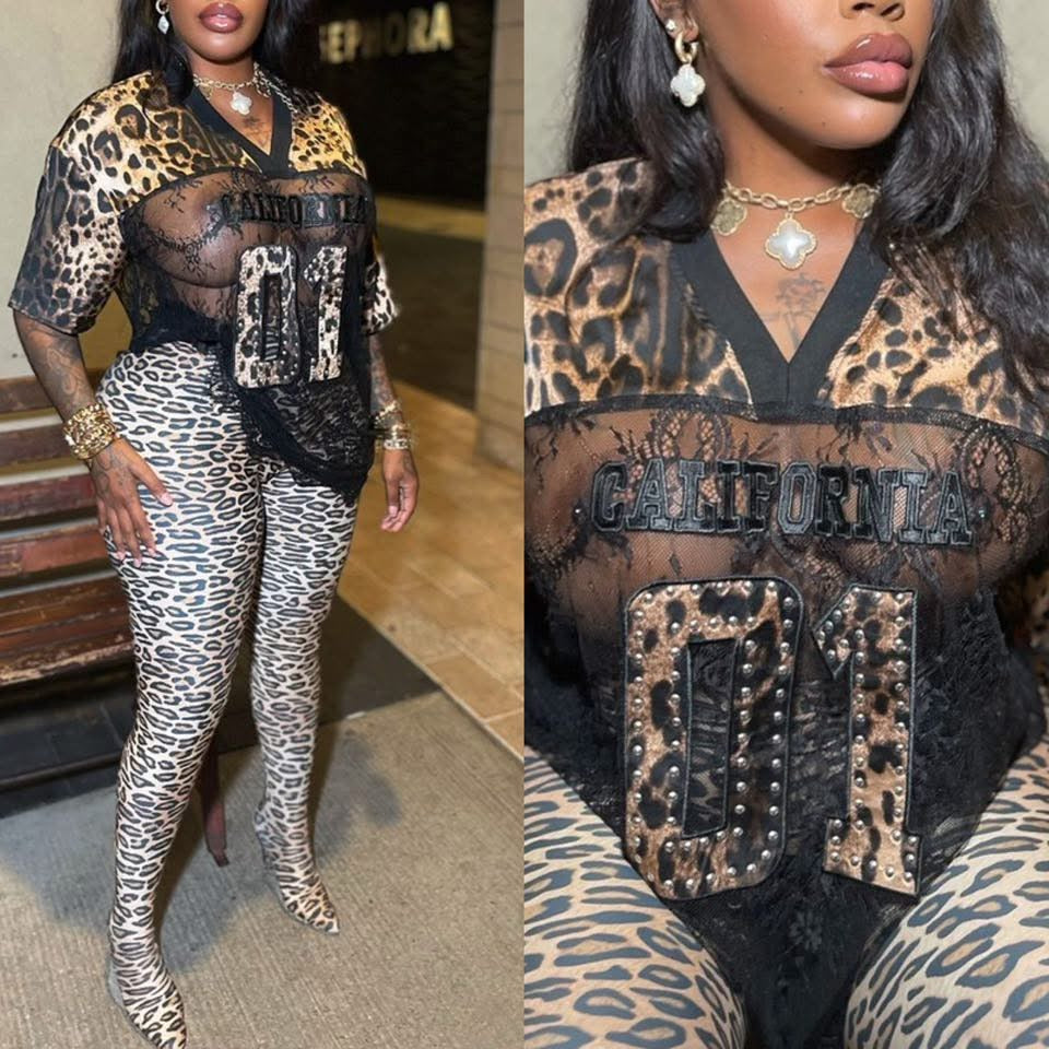 Cheetah Lace Oversized Jersey