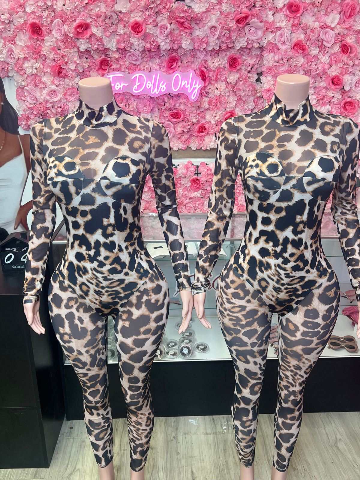 Mesh Leopard Print Jumpsuit