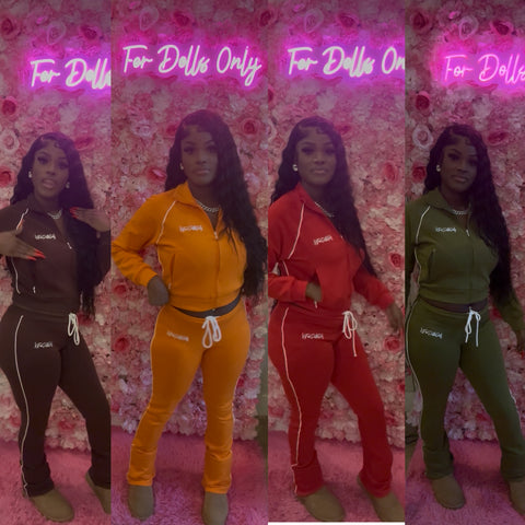 Heavy On The Doll Jogging Suit **XS-XL ❤️🤎💙🖤🧡💚
