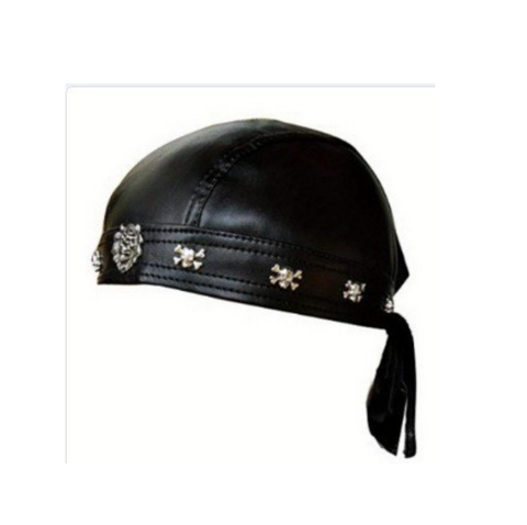 Pu Leather Biker Cap