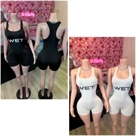 WET Romper black and white