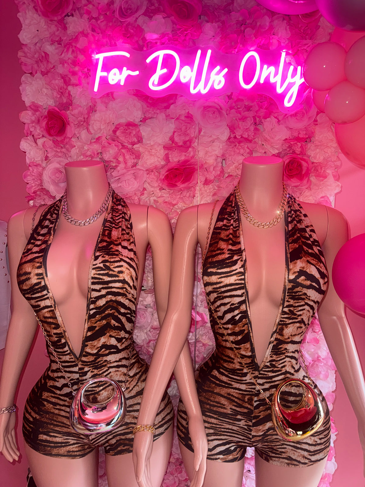 Tiger Print Halter Romper