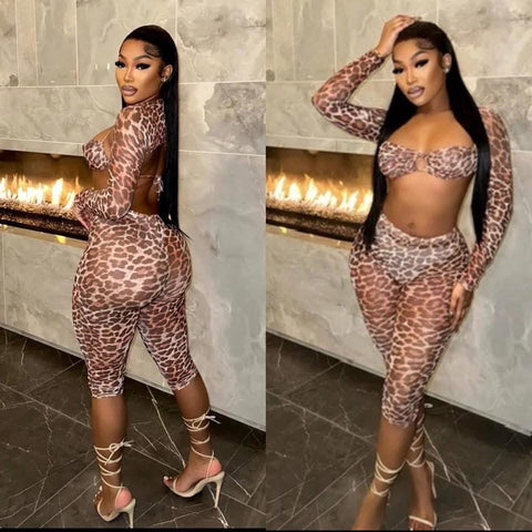 Leopard Babe Mesh Set