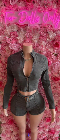 Denim Doll Short Set