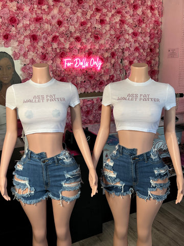 A$$ FAT WALLET FATTER CROP TOP