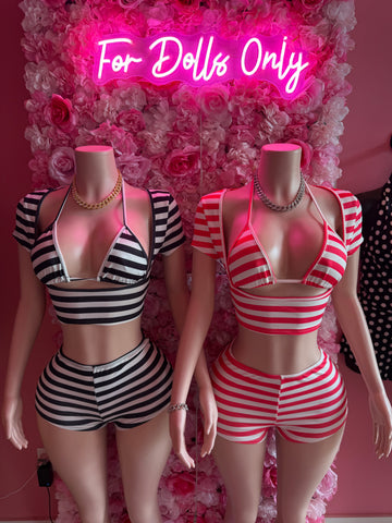 Bad Doll Striped Short Set