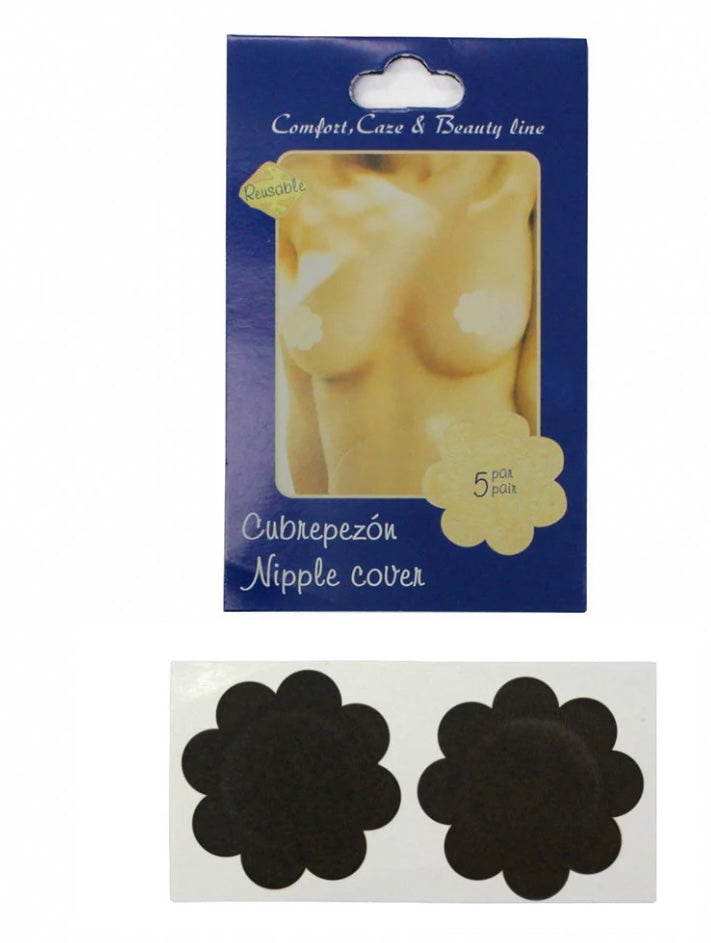 Black Flower Shaped Nipple Covers-Pasties