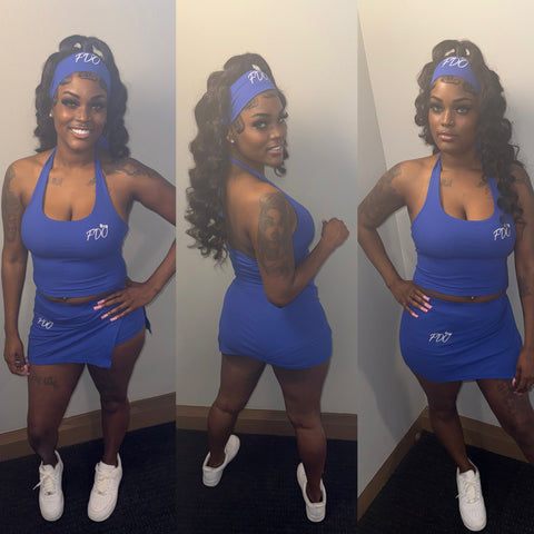 ❤️🤍💙FDO Ultimate 3 Piece Baddie SKORT Set *XS-XL HEADBAND INCLUDED