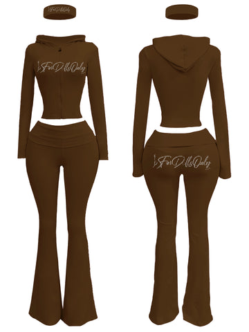 The Soft Life Lounge Set With Headband by
For Dolls Only **XS-XL JOGGING SUIT WITH RHINESTONE LOGO