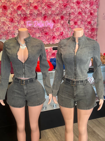 Denim Doll Short Set