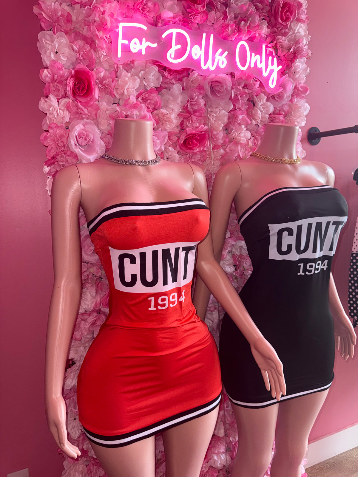 CUNTY TUBE TOP DRESS small-XL