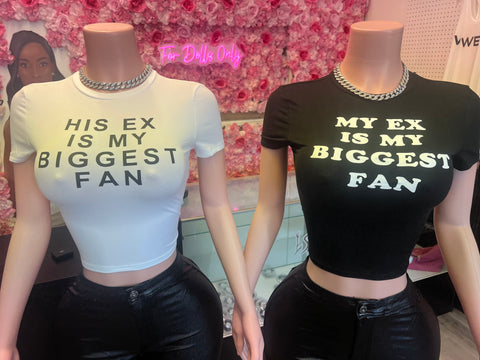 Biggest Fan Crop Top * WHITE