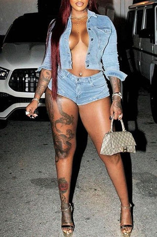 Classic Doll Denim Short Set- SMALL-XL