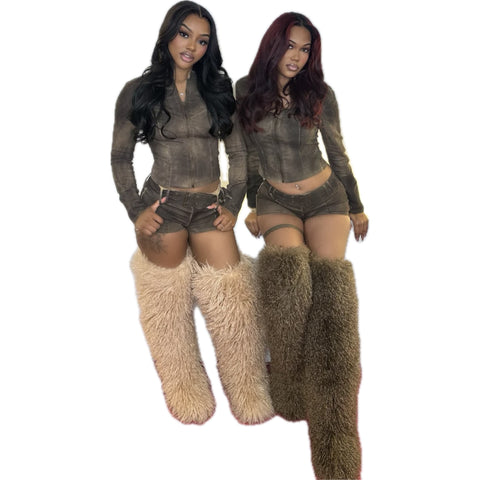 Denim Doll Short Set