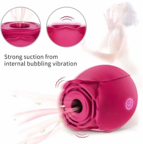 Rose vibrator clitoris suction and nipple stimulator