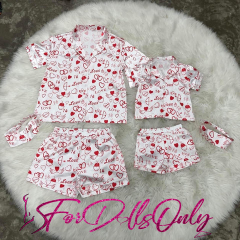 Mommy and Me Valentines Day 3Pc Pajama Set